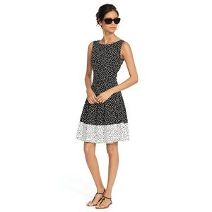 Ralph Lauren Black and White Polka Dot Sleeveless Mini Dress